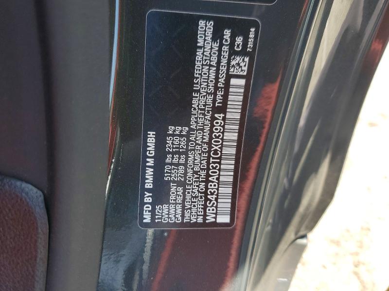 Продаж на аукціоні авто 2026 Bmw M4, vin: WBS43BA03TCX03994, номер лоту: 55637376