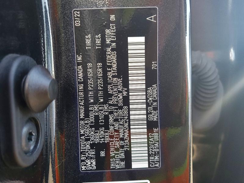 Aukcja sprzedaży 2022 Lexus Rx 350, vin: 2T2AZMAA5NC240808, numer aukcji: 54521866
