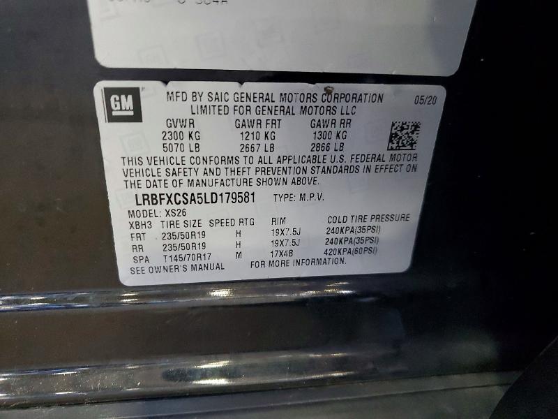 57172276 :رقم المزاد ، LRBFXCSA5LD179581 vin ، 2020 Buick Envision مزاد بيع