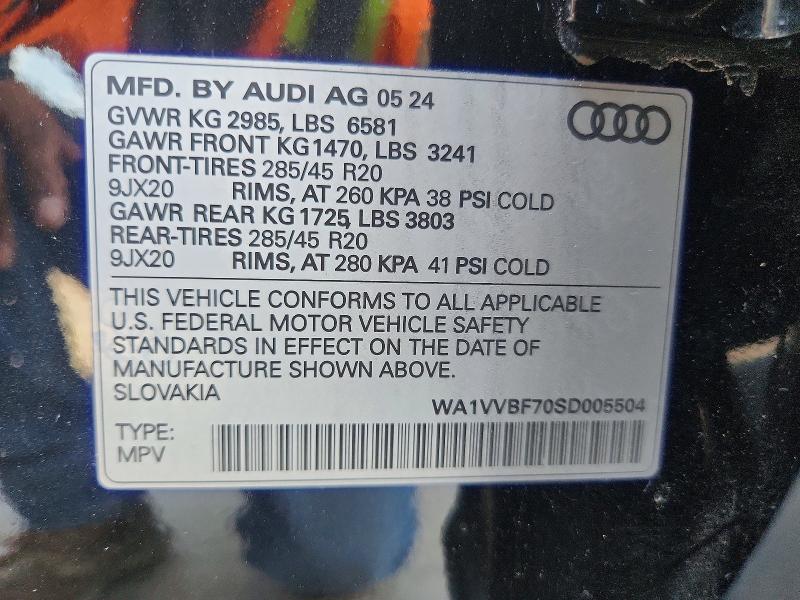 Продажа на аукционе авто 2025 Audi Q7, vin: WA1VVBF70SD005504, номер лота: 59011416