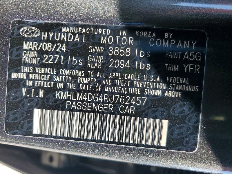 Продажа на аукционе авто 2024 Hyundai Elantra, vin: KMHLM4DG4RU762457, номер лота: 57926976