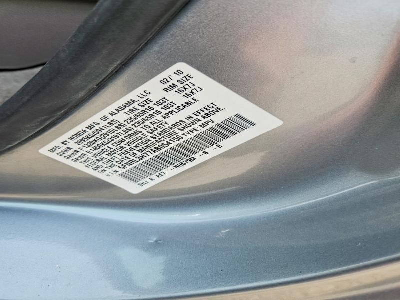 58033746 :رقم المزاد ، 5FNRL3H77AB054156 vin ، 2010 Honda Odyssey مزاد بيع