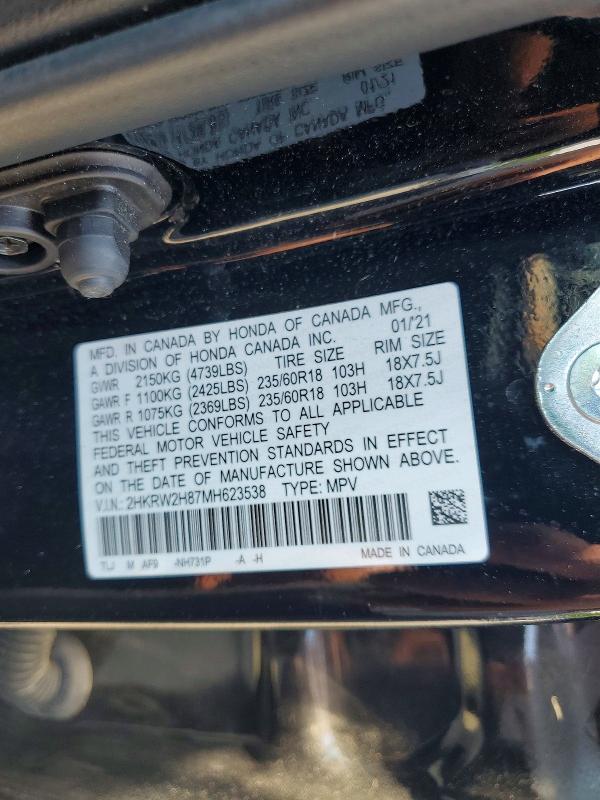 Продажа на аукционе авто 2021 Honda Cr-v, vin: 2HKRW2H87MH623538, номер лота: 56055336
