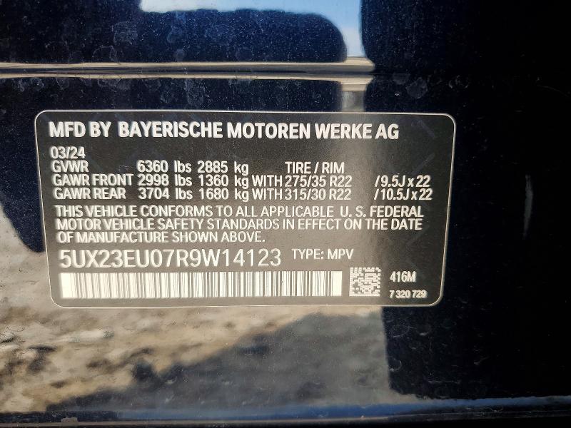 Aukcja sprzedaży 2024 Bmw X5, vin: 5UX23EU07R9W14123, numer aukcji: 50963266