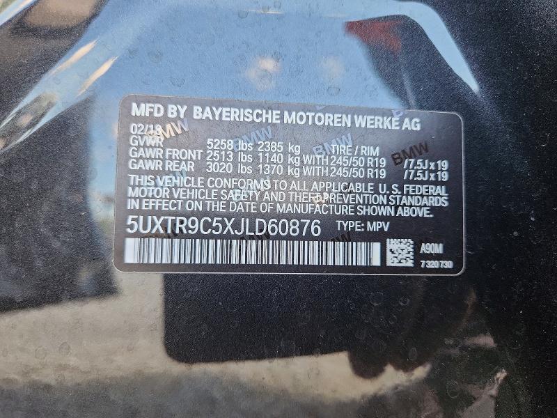 Aukcja sprzedaży 2018 Bmw X3, vin: 5UXTR9C5XJLD60876, numer aukcji: 58480676