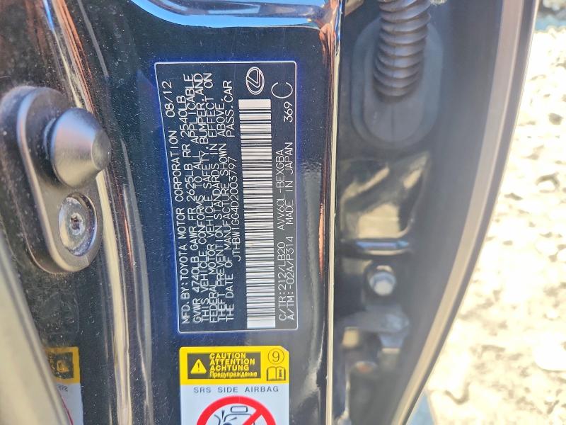 Aukcja sprzedaży 2013 Lexus Es, vin: JTHBW1GG4D2003797, numer aukcji: 58420426