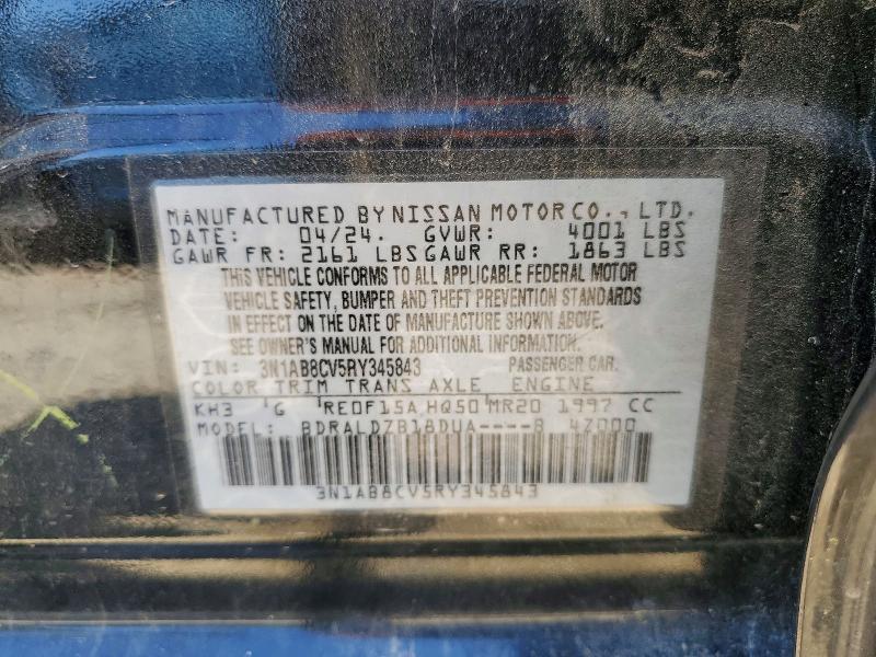 Продажа на аукционе авто 2024 Nissan Sentra, vin: 3N1AB8CV5RY345843, номер лота: 56076716