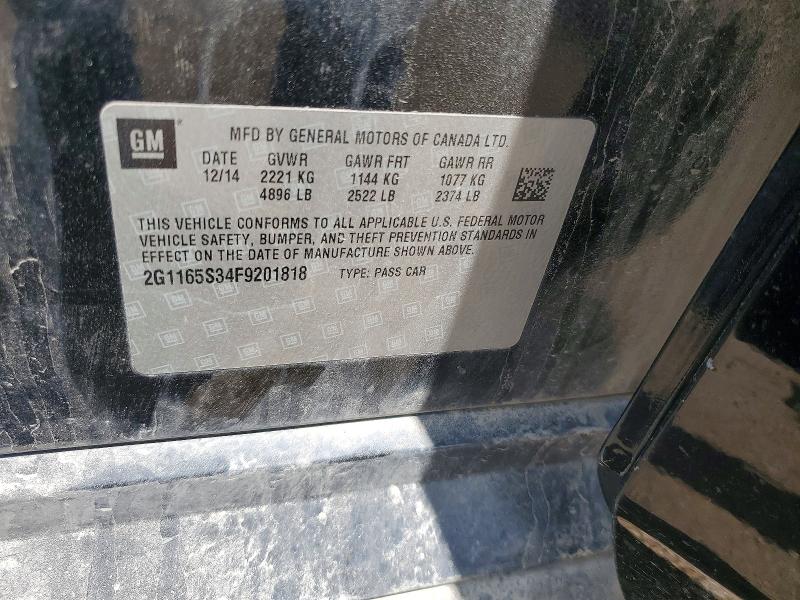 2015 Chevrolet Impala მანქანა იყიდება აუქციონზე, vin: 2G1165S34F9201818, აუქციონის ნომერი: 55626506