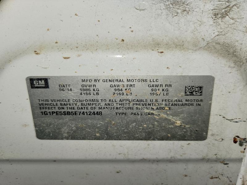 2014 Chevrolet Cruze მანქანა იყიდება აუქციონზე, vin: 1G1PE5SB5E7412448, აუქციონის ნომერი: 55334146
