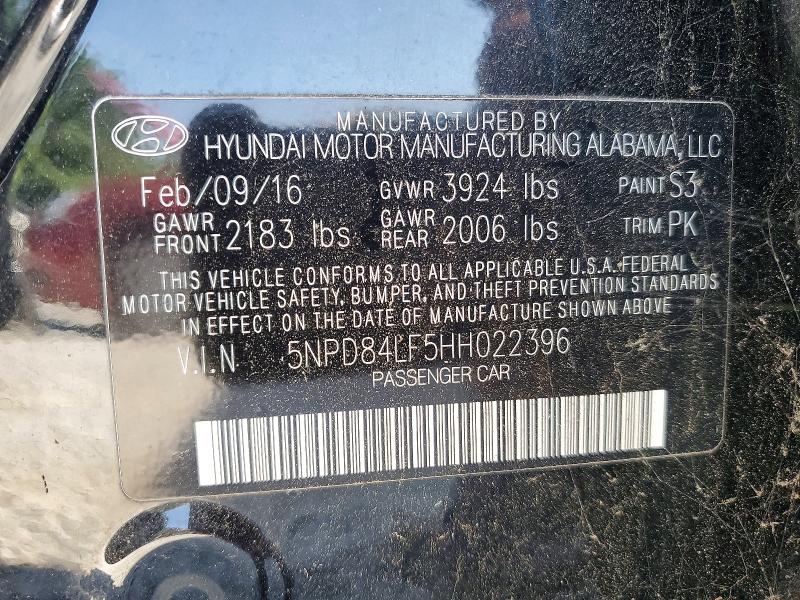 Aukcja sprzedaży 2017 Hyundai Elantra, vin: 5NPD84LF5HH022396, numer aukcji: 59538496