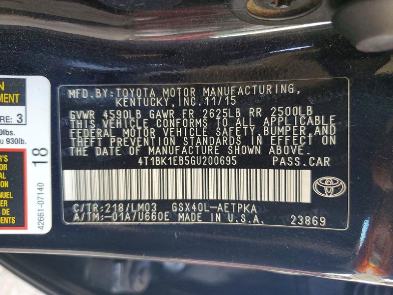 Продажа на аукционе авто 2016 Toyota Avalon, vin: 4T1BK1EB5GU200695, номер лота: 56439366