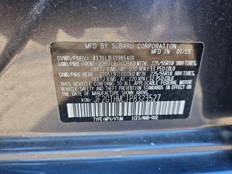 Продаж на аукціоні авто 2023 Subaru Crosstrek, vin: JF2GTHMC1P8323527, номер лоту: 57827756