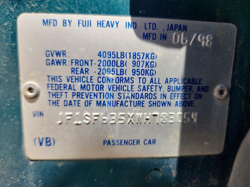 55572096 :رقم المزاد ، JF1SF635XWH783054 vin ، 1998 Subaru Forester مزاد بيع