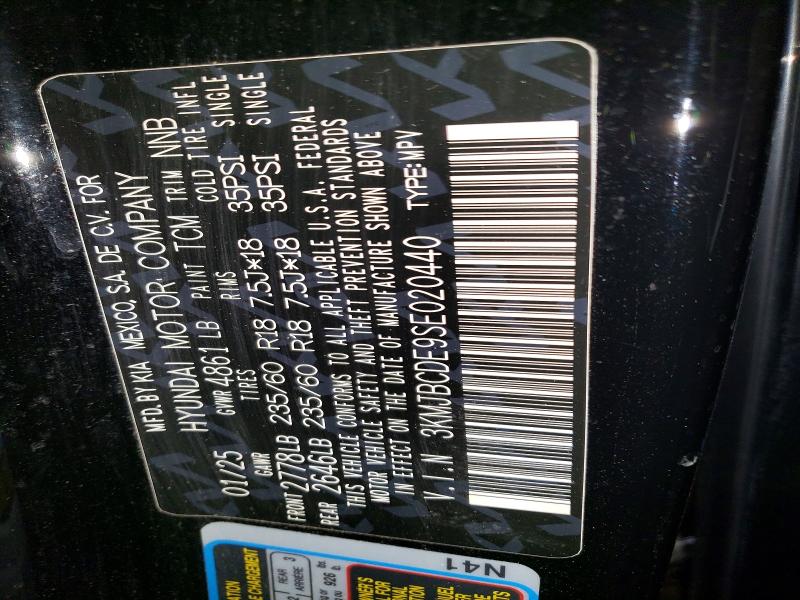 53118106 :رقم المزاد ، 3KMJBCDE9SE020440 vin ، 2025 Hyundai Tucson مزاد بيع