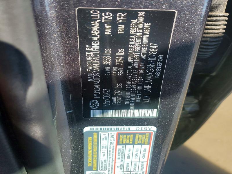 Продажа на аукционе авто 2022 Hyundai Elantra, vin: 5NPLM4AG8NH078847, номер лота: 58582566