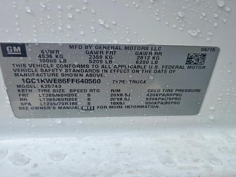 Продаж на аукціоні авто 2015 Chevrolet Silverado, vin: 1GC1KWE86FF640560, номер лоту: 56309106