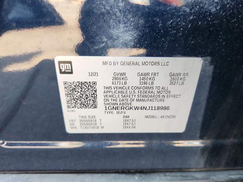 Продаж на аукціоні авто 2022 Chevrolet Traverse, vin: 1GNERGKW4NJ118986, номер лоту: 58652306