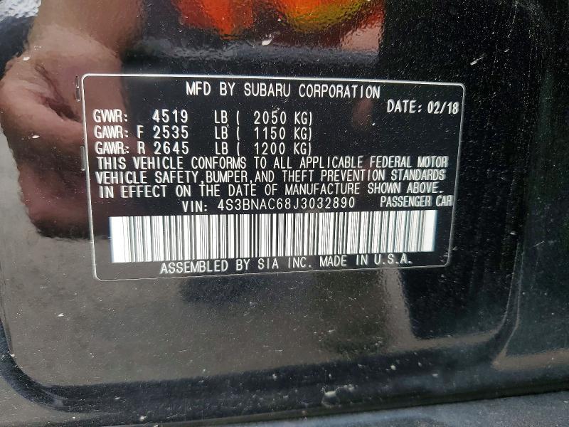 Продажа на аукционе авто 2018 Subaru Legacy, vin: 4S3BNAC68J3032890, номер лота: 57661416