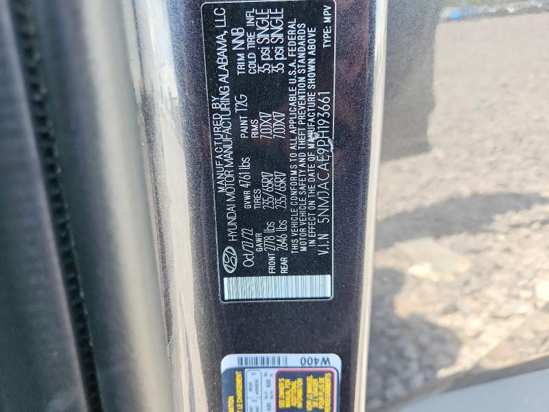 58497106 :رقم المزاد ، 5NMJACAE9PH193661 vin ، 2023 Hyundai Tucson مزاد بيع
