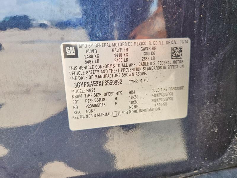 Продажа на аукционе авто 2015 Cadillac Srx, vin: 3GYFNAE3XFS559992, номер лота: 56272596