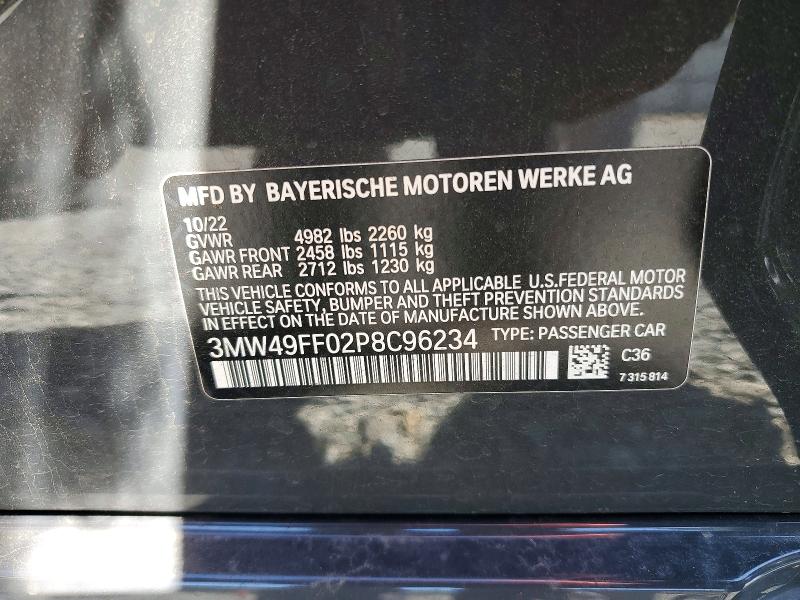 Aukcja sprzedaży 2023 Bmw M340xi, vin: 3MW49FF02P8C96234, numer aukcji: 57435296