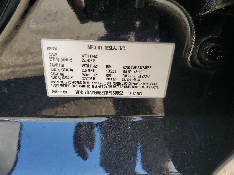 56351876 :رقم المزاد ، 7SAYGAEE7RF185593 vin ، 2024 Tesla Model Y مزاد بيع