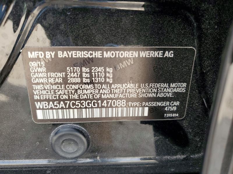 Aukcja sprzedaży 2016 Bmw 528, vin: WBA5A7C53GG147088, numer aukcji: 58987226