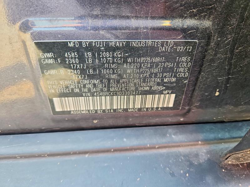 56537836 :رقم المزاد ، 4S4BRCKC9D3303477 vin ، 2013 Subaru Outback مزاد بيع