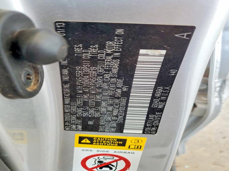 58088146 :رقم المزاد ، 5TDYK3EH1DS106683 vin ، 2013 Toyota Highlander مزاد بيع