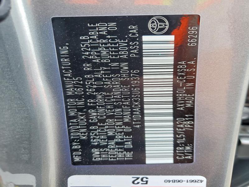 Продаж на аукціоні авто 2025 Toyota Camry, vin: 4T1DAACK3SU619376, номер лоту: 56707586