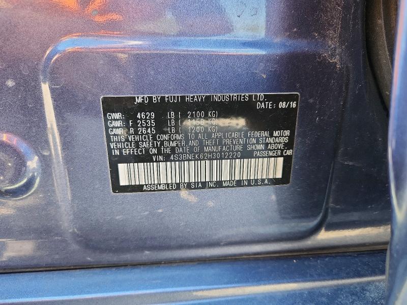 Aukcja sprzedaży 2017 Subaru Legacy, vin: 4S3BNEK62H3012220, numer aukcji: 56528426