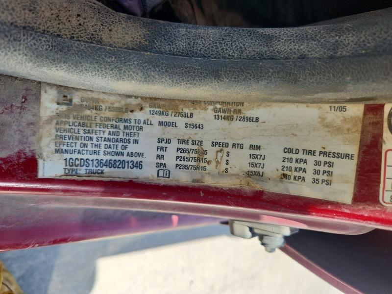 58026346 :رقم المزاد ، 1GCDS136468201346 vin ، 2006 Chevrolet Colorado مزاد بيع