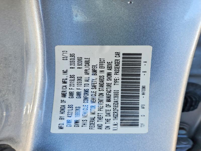 Продаж на аукціоні авто 2013 Honda Accord, vin: 1HGCR2F85DA136850, номер лоту: 58537926