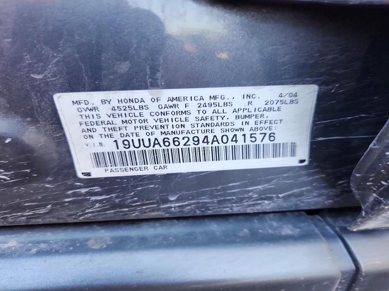Продаж на аукціоні авто 2004 Acura Tl, vin: 19UUA66294A041576, номер лоту: 57012046