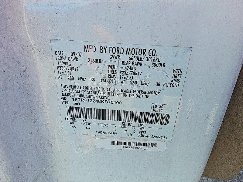 Aukcja sprzedaży 2008 Ford F150, vin: 1FTRF12248KB70100, numer aukcji: 56231906