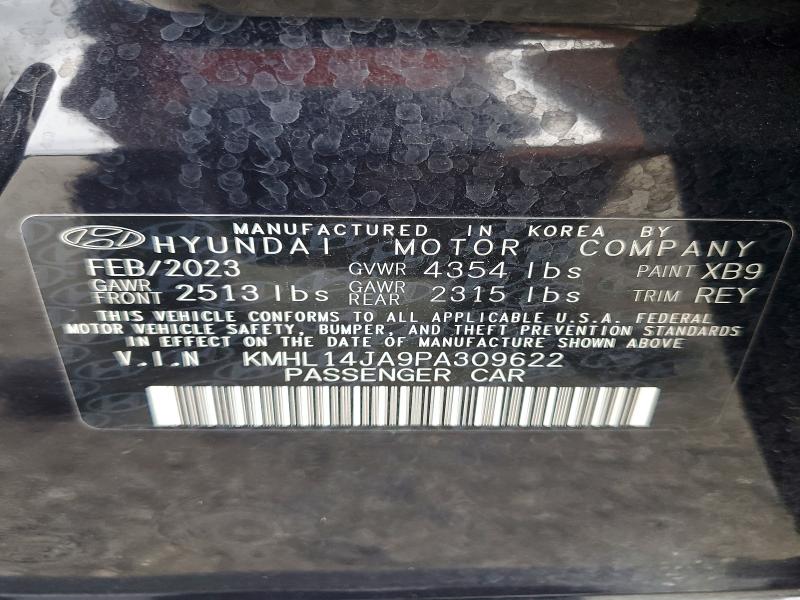 2023 Hyundai Sonata მანქანა იყიდება აუქციონზე, vin: KMHL14JA9PA309622, აუქციონის ნომერი: 55189426