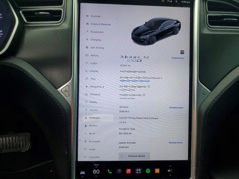 55637906 :رقم المزاد ، 5YJSA1E25HF222326 vin ، 2017 Tesla Model S مزاد بيع