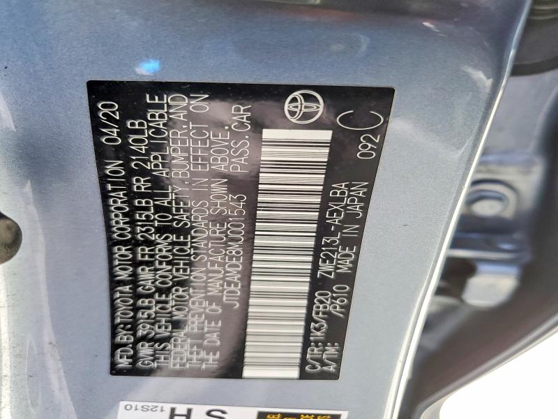 Продажа на аукционе авто 2021 Toyota Corolla, vin: JTDEAMDE8MJ001543, номер лота: 56815156