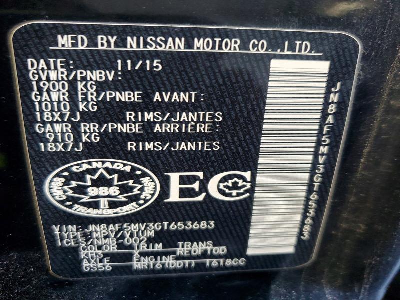 Продажа на аукционе авто 2016 Nissan Juke, vin: JN8AF5MV3GT653683, номер лота: 58734976