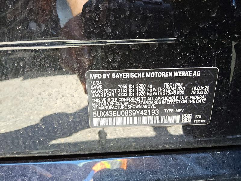 Продажа на аукционе авто 2025 Bmw X5, vin: 5UX43EU08S9Y42193, номер лота: 57041806