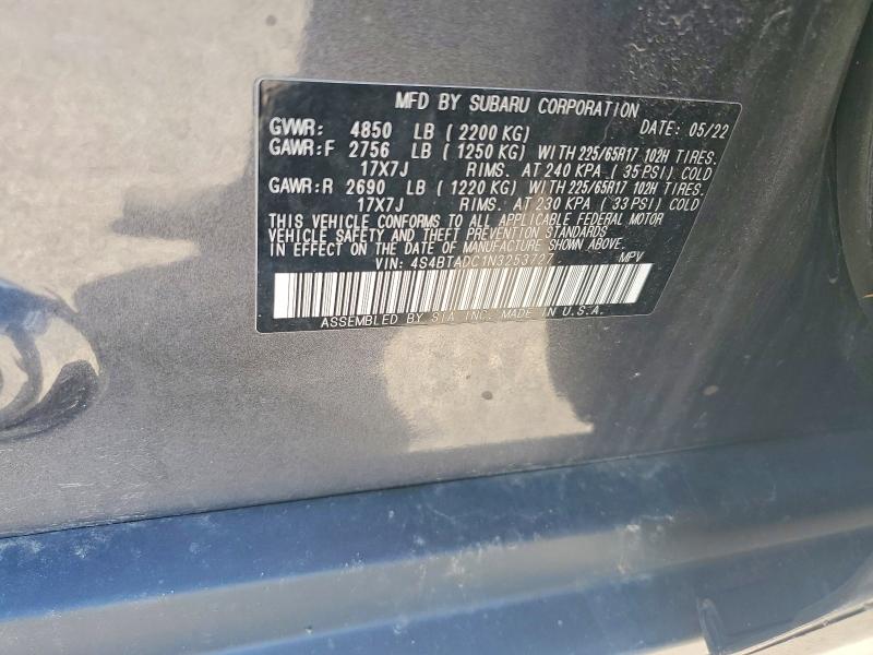 Продаж на аукціоні авто 2022 Subaru Outback, vin: 4S4BTADC1N3253727, номер лоту: 55841716