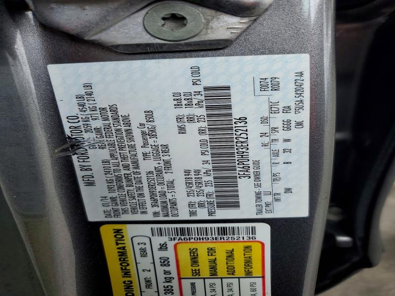 Aukcja sprzedaży 2014 Ford Fusion, vin: 3FA6P0H93ER252136, numer aukcji: 55321456