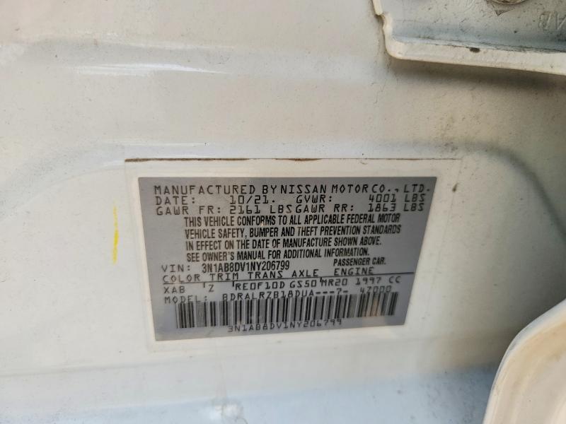 57610616 :رقم المزاد ، 3N1AB8DV1NY206799 vin ، 2022 Nissan Sentra مزاد بيع