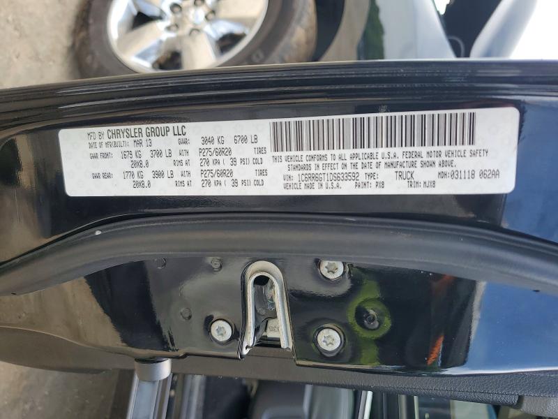 57332156 :رقم المزاد ، 1C6RR6GT1DS633592 vin ، 2013 Ram 1500 مزاد بيع