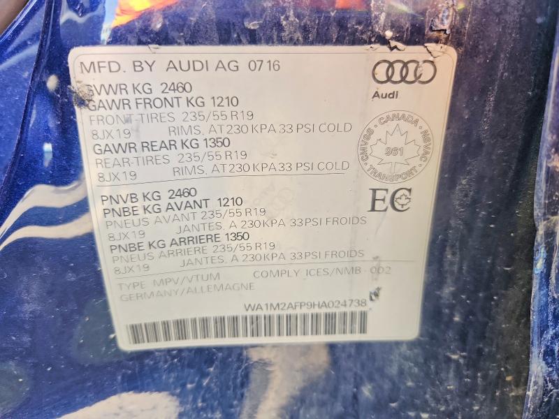 Продажа на аукционе авто 2017 Audi Q5, vin: WA1M2AFP9HA024738, номер лота: 55929966