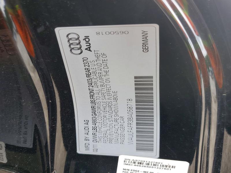 2011 Audi A5 მანქანა იყიდება აუქციონზე, vin: WAULFAFR3BA058718, აუქციონის ნომერი: 56339186