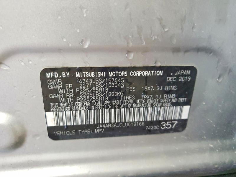 2020 Mitsubishi Outlander Sport მანქანა იყიდება აუქციონზე, vin: JA4AR3AU0LU019166, აუქციონის ნომერი: 56672646