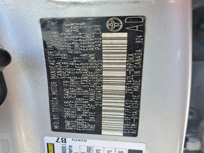 55936276 :رقم المزاد ، 2T1KU40E79C018255 vin ، 2009 Toyota Matrix مزاد بيع