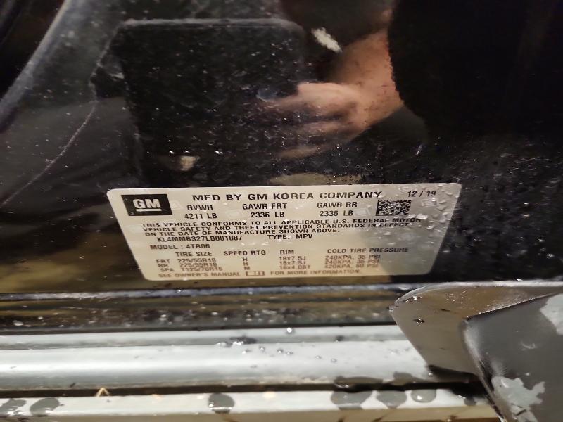 2020 Buick Encore Gx მანქანა იყიდება აუქციონზე, vin: KL4MMBS27LB081887, აუქციონის ნომერი: 57625246