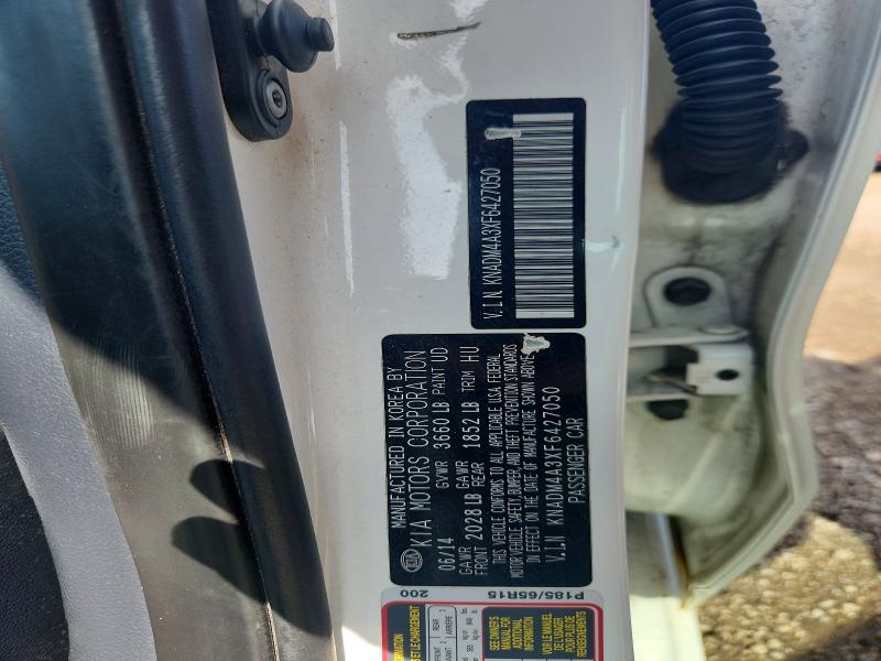 58311756 :رقم المزاد ، KNADM4A3XF6427050 vin ، 2015 Kia Rio مزاد بيع